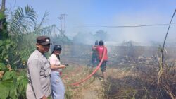 Gerak Cepat Polres Bitung Tangani Kebakaran Lahan di Pinokalan.