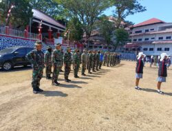 Intensifkan Persiapan Jelang HUT ke-81 RI, Personel Kodim 1310/Bitung dan Pasukan 45 Gelar Latihan Paskibraka Hari Kedua