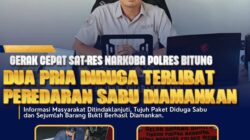 Tim Narkoba Polres Bitung Sikat Dua Pelaku Terduga Membawa 7 Paket Sabu.