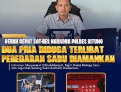 Tim Narkoba Polres Bitung Sikat Dua Pelaku Terduga Membawa 7 Paket Sabu.